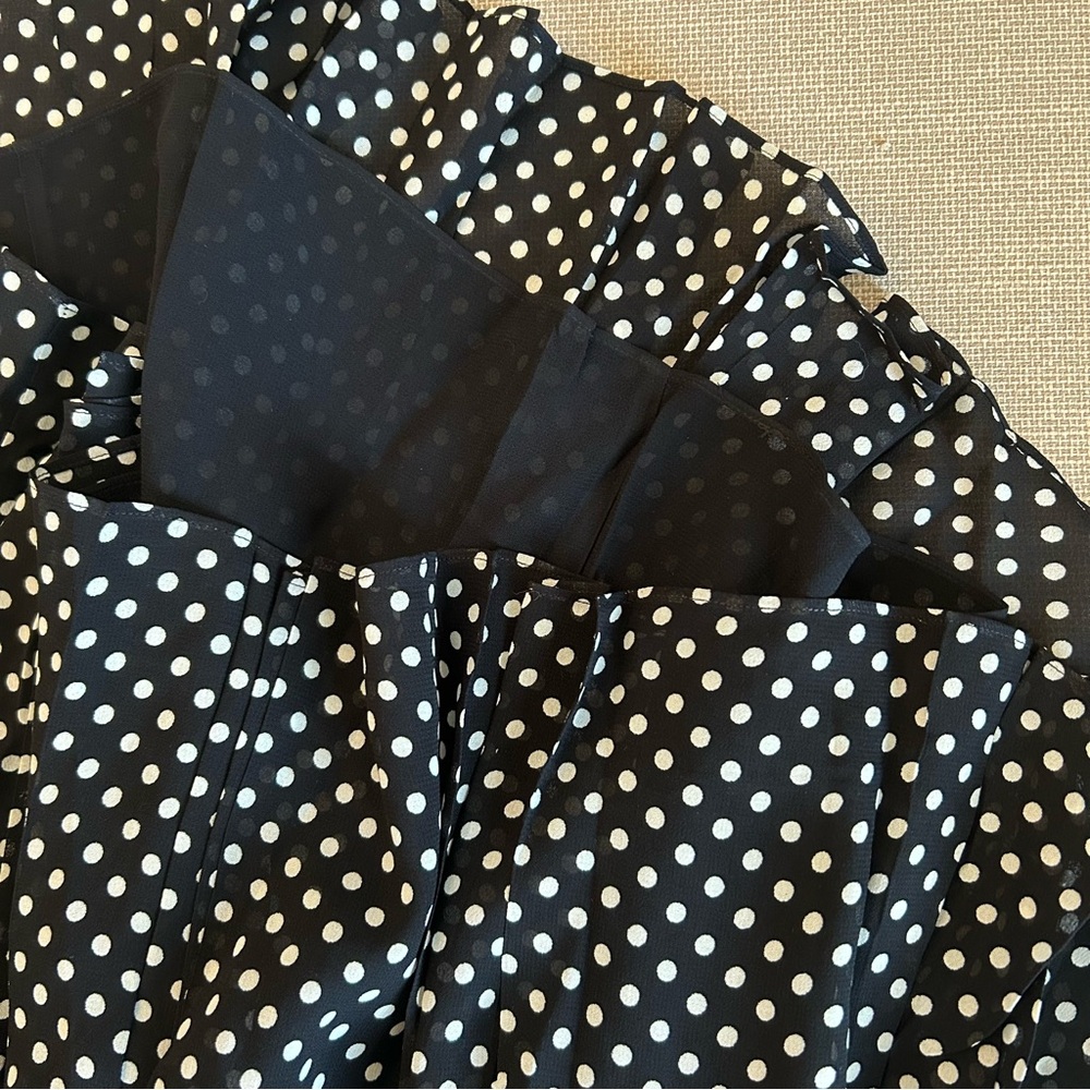 Reformation Annelise Mini Dress - Caviar Polka Dots Causal Party French Vacation - Picture 9 of 13